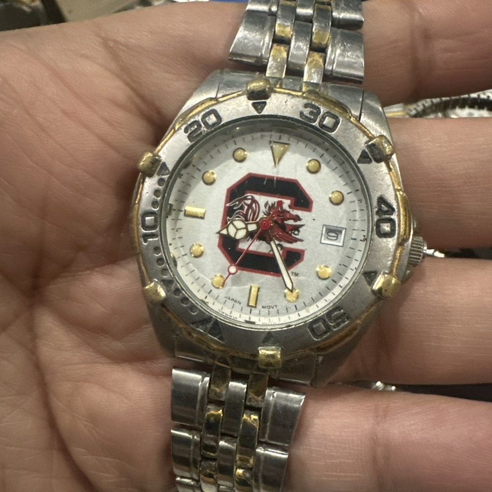 LogoArt South Carolina Gamecocks Mens Watch Two Tone Quartz 40mm New Battery